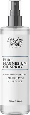 Pure Magnesium Oil Spray - 100% Pure & Natural USP Grade Magnesium - 8 Fl Oz • $14.99