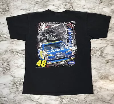 Jimmie Johnson T Shirt Mens Large Black NASCAR Double Sided #48 2010 • $19.99