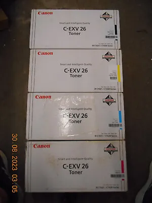 X1 Brand New & Original Full Set (CMYK) Of Canon C-EXV26 Toners (C1021/C1028) • £60