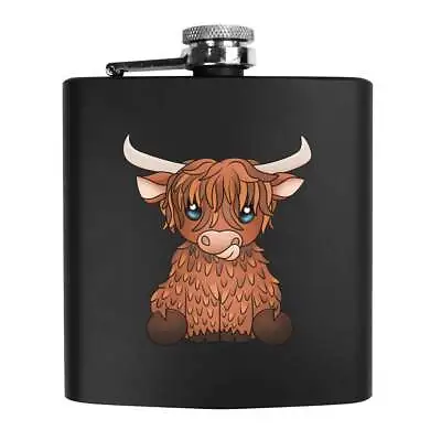 £14.99 • Buy 6oz (170ml) 'Highland Cow' Pocket Hip Flask (HP00023130)