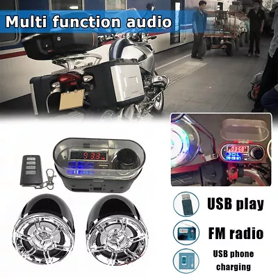 HY-007 Motorcycle Bluetooth Speaker Audio System Handsfree TF Radio USB Charger • $30.11