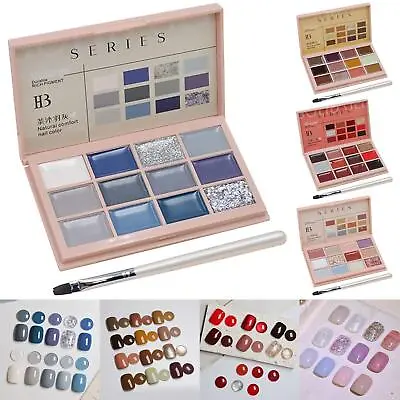 Solid Gel Nail Polish Palette Kit Jelly Painted Soak Off Trendy Phototherapy LED • £8.57