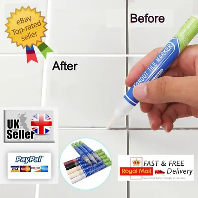 £3.59 • Buy Grout Pen Anti-Mould Tile Repair Revive Kitchen,Bathroom,Shower  White & Colours