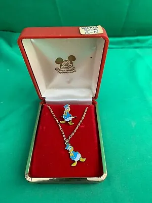 $24.99 • Buy VINTAGE! DISNEY Donald Duck Children Kids NECKLACE & RING SET - In ORIGINAL BOX