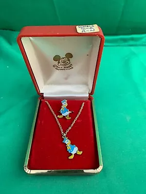 $24.99 • Buy VINTAGE! DISNEY Donald Duck Children Kids NECKLACE & RING SET - In ORIGINAL BOX