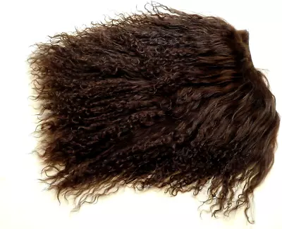 Dark Chocolate Brown Tibetan Lamb Doll Hair For Wigs 4x4  Mohair Reborns Reroot • $9.89