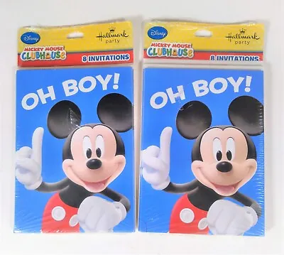 2 Packs Hallmark Disney Mickey Mouse CLUBHOUSE Party Invitations NEW = 16 Cards • $7.99