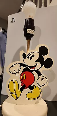 Vintage Mickey  Mouse Classic Disney White Painted Wooden Table Lamp • $27