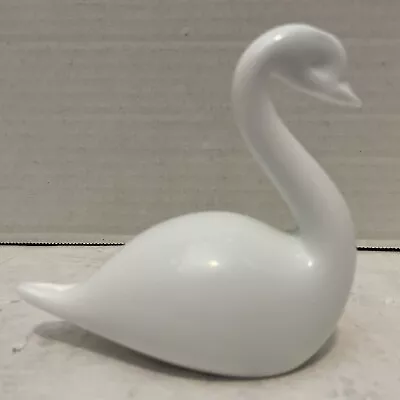 Vintage*Marcolin Art Crystal White Glass Swan*Made In Sweden*Signed • $46.32