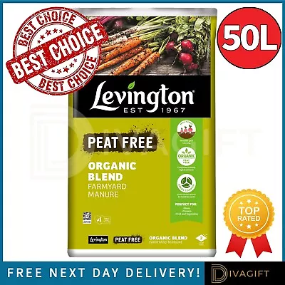 50l Levington Peat Free Farmyard Manure 50 Litres Organic Blend Compost Soil New • £14.99