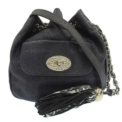 Mulberry Chain Shoulder Crossbody  Black W/ Tassel Charm  Made In England #n004 • $299