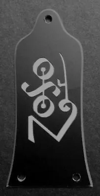 GUITAR TRUSS ROD COVER - Custom Engraved EPIPHONE - JIMMY PAGE ZOSO BLACK SILVER • $16.99