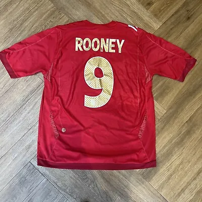 England Football Shirt Number 9 Rooney Official Umbro Product Size L 2006-2008 • £29.99