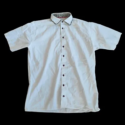 Bivolino Double Collar Short Sleeve Shirt - White - 46  Chest • $22.40