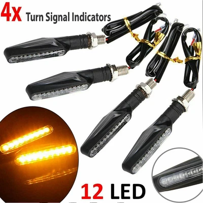 £15.49 • Buy 4x Motorcycle Turn Signal Light Indicator Lens Cover & Blub Kit For Harley Dyna