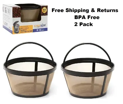 2 Pack GoldTone Reusable 8-12 Cup Basket Coffee Filter For All Mr. Coffee Makers • $12.99