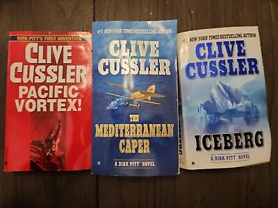 Dirk Pitt Series Set Of 3 Clive Cussler Paperback Lot Iceberg Pacific Vortex • $7.99
