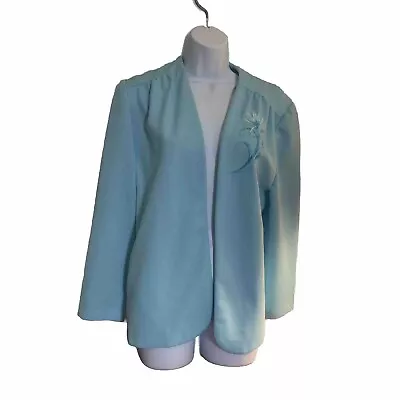 Vintage Graff Californiawear Women’s Light Blue Embroidered Jacket ~ Size L/XL • $14.49