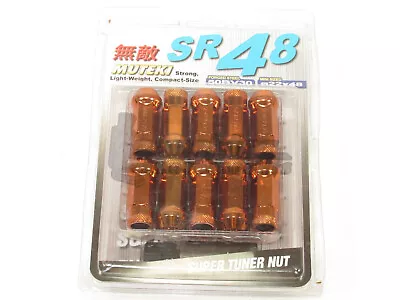 Muteki SR48 Extended Open Ended Wheel Tuner Lug Nuts Chrome Orange 12x1.25mm NEW • $66.92