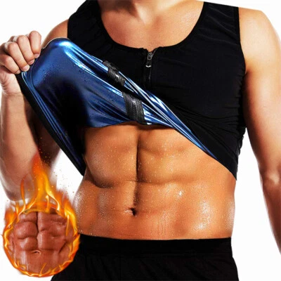 $12.99 • Buy Men Waist Trainer Sauna Suit Sweat Vest Weight Loss Body Shaper Gym Fitness Tops