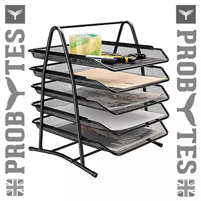 A4 Size Metal Organiser Document Tray Removable Compartments Office Files Space • £10.99