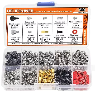 PC Computer Screws Standoffs Set Kit 360 Pieces Hard Drive Motherboard Case Fan • $12.75