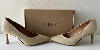 J Crew Microsuede Suede Heeled Pumps Saddle Tan Beige 5.5 BJ248 Excellent $128 • $33.99