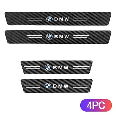 $9.99 • Buy 4x Car Door Sill Plate Step Scuff Cover Anti Scratch Protector For BMW Black