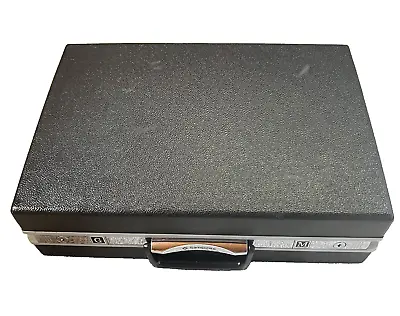 Samsonite Attache Briefcase Hard Case Fabric Lined Classic Black File VTG • $27.97