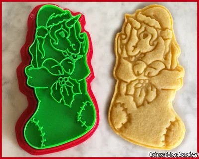 $10 • Buy Unicorn Christmas Cookie Cutter Xmas Stocking Cute Biscuit Stamp Fondant Tool 