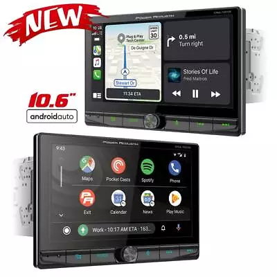 Power Acoustik CPAA-70D10F 10.6  CD DVD Player Android Auto CarPlay 2 Camera IN • $184.90