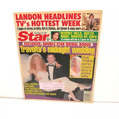 Star Tabloid Sept. 24 1991 John Travolta Wedding Michael Landon Nicollette • $15.99