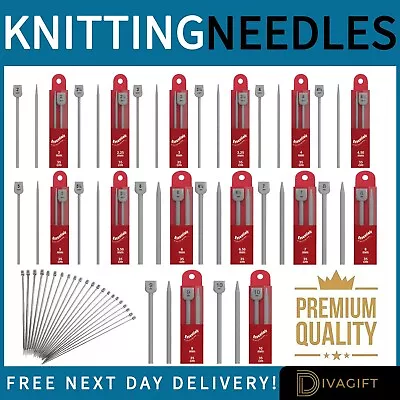 Knitting Needles Single Point Sizes 2mm Up To 10mm X 35cm Plastic Hobby Pins New • £12.99