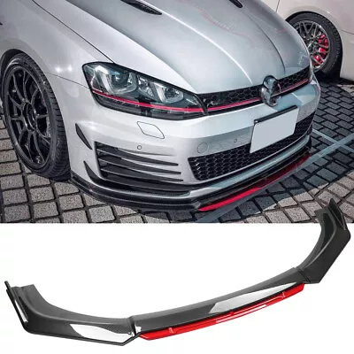 $80.54 • Buy Front Bumper Lip Splitter Carbon Fiber For VW Golf MK5 MK6 MK7 MK7.5 GTI GTD R