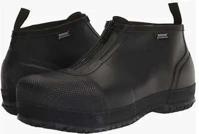 NIB Bogs Men's Size 7 - Overshoe Zip Ct Black Rubber Comp Toe - Women's Sz 9 • $45