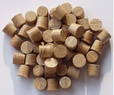 10mm European Solid Oak Tapered Tip Plugs / Pellets = Packs Of 10-20-50-100 • £3.95