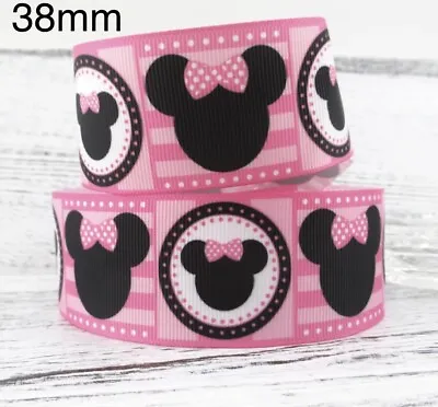 MINNIE MOUSE Grosgrain Ribbon (38mm) Width For Crafthair Cake Deco Etc🇬🇧 • £2.15