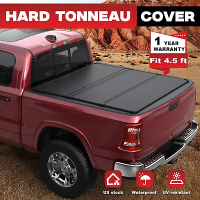 4.5 4.6FT Hard Solid Tonneau Cover 3-Fold For 2022-2024 Ford Maverick Truck Bed • $379.89