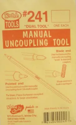 Kadee N TT HO S O Scale #241 ~ Dual Tool Spring Pic + Manual Uncoupler  • $3.25