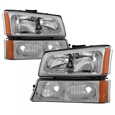 Spyder Xtune Crystal Headlights W/ Bumper Lights For 03-06 Silverado 2500HD • $111.62