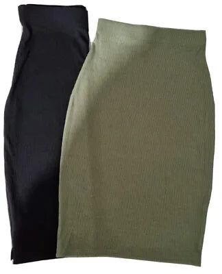Ladies Better Be Ladies Knee Length Rib Knit Skirt - Sizes S M L NEW • £7.49