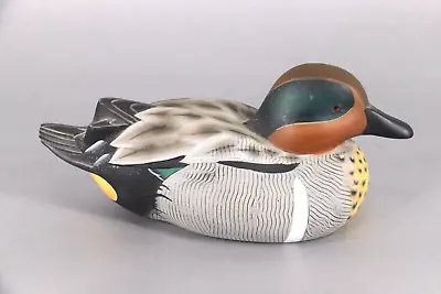 DUCK DECOY By Larry FELL (Master Carver) Carved Wood Teal 8  MINT Condition! • $86.92