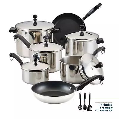 Farberware Classic 15 Piece Stainless Steel Pots And Pans Set • $125.10