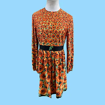 Vintage Mid Century B.Altman Fall Colors Floral Midi Dress Med. • $48.99