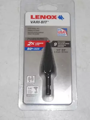 Lenox 30883 VB3 Vari-Bit 1/4  - 3/4  Step Drill Bit W 1/4  Quick Shank - New • $39