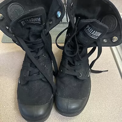 Palladium Baggy Womens Size 8.5 Black Canvas High Top Combat Boots • £45.17