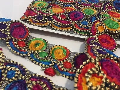 2 1/2 Yds~spectacular 'moroccan Braid' Embroidered Net Trim~1  3/4 =45mm~from Au • $19.99