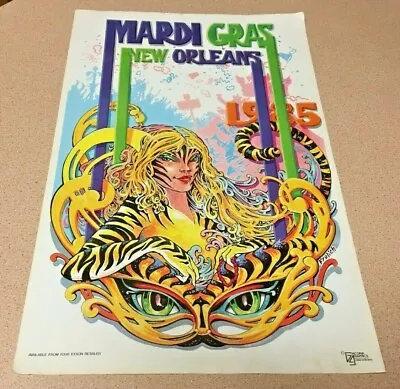 Vintage Gorgeous 1985 Mardi Gras Old Poster By Exxon New Orleans La. • $65