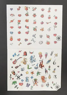 Vintage Tattoo Flash Sheets - Adam Kaplan ©1997 - Lot Of 2 Sheets • $8.99