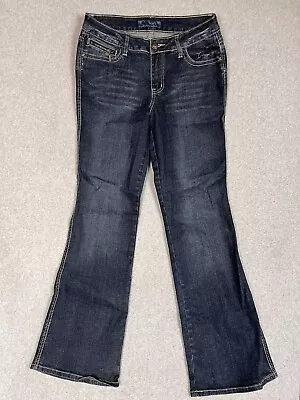 Zanadi Women’s Size 10 Stretch Jeans Flare Leg Embellished Back Flap Pockets • $17.10